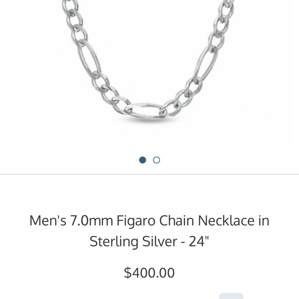 Men's 7.0mm Figaro Chain Necklace in Sterling Silver